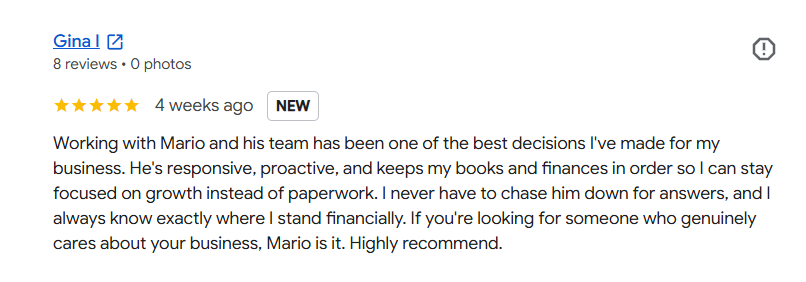 Google review for MaxScale Accounting