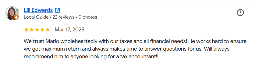 Google review for MaxScale Accounting